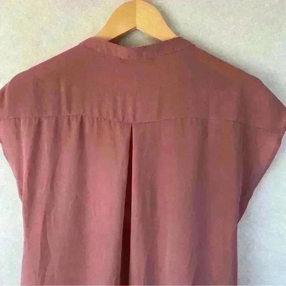 Pink Rose Women's Short Sleeve Button Front Tie Waist Pink Coral Blouse Medium - Picture 9 of 12